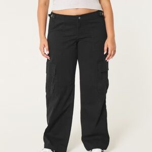 Hollister Women Low‎ Rise Cargo Pant Baggy Black SzW23 Regular Retro
